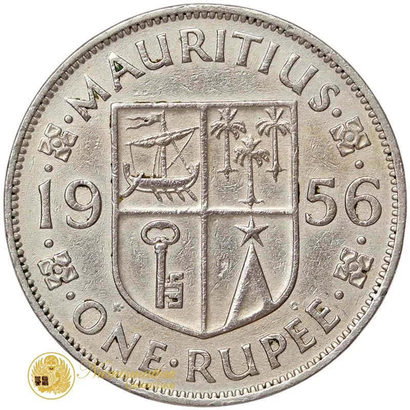 MAURITIUS 1 Rupia 1956 Elisabetta II #2159