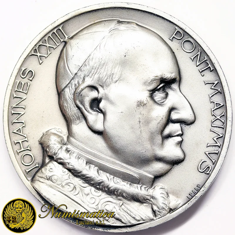 Medaglia Giovanni XXIII 1958-63 Metallo bianco Ø 50 mm #KP457