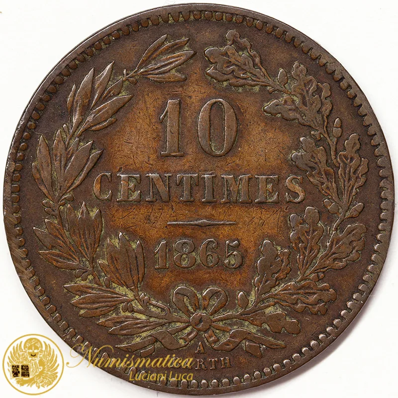 LUSSEMBURGO 10 Centimes 1865 A #2172