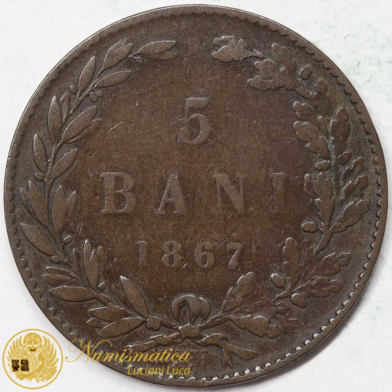 ROMANIA 5 BANI 1867 Carlo I #6319