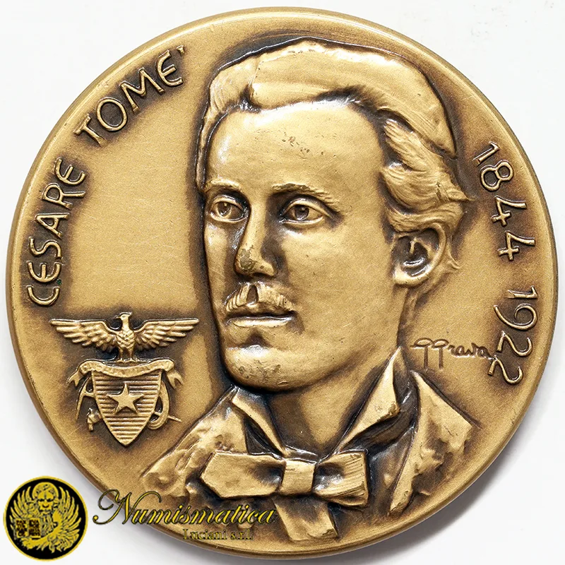 Medaglia SEZIONE AGORDINA CAI RICORDA L’ALPINISTA CESARE TOME’ 2004 Ø 52 mm #KP687