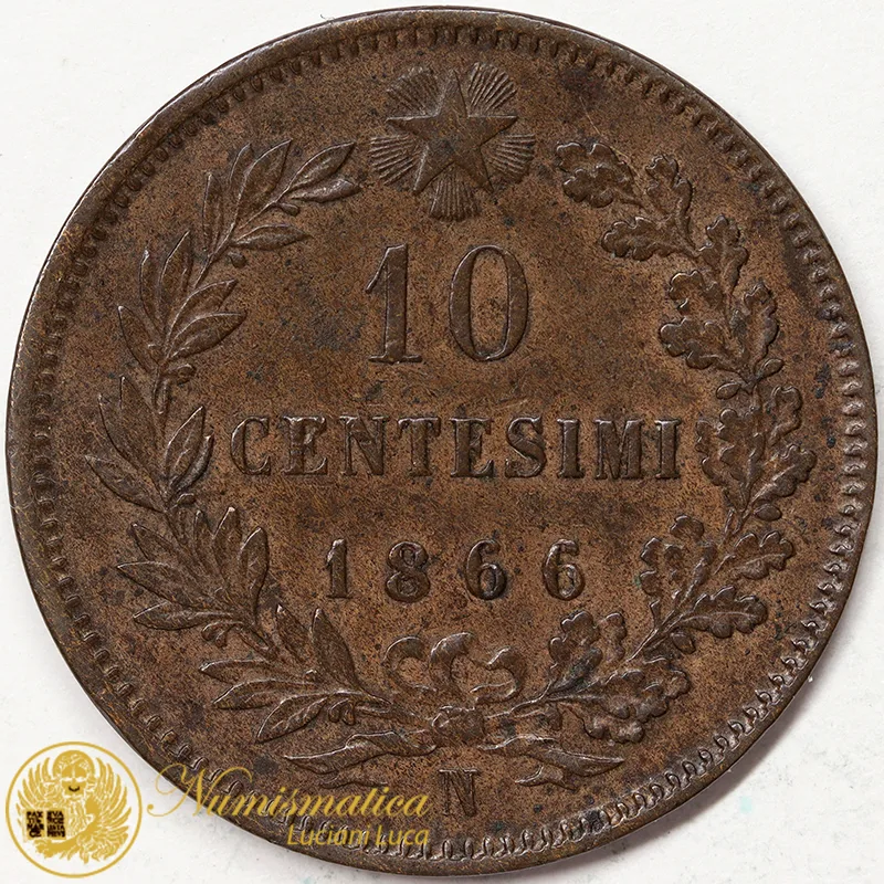 REGNO 10 Centesimi 1866 Napoli Vittorio Emanuele II #2197