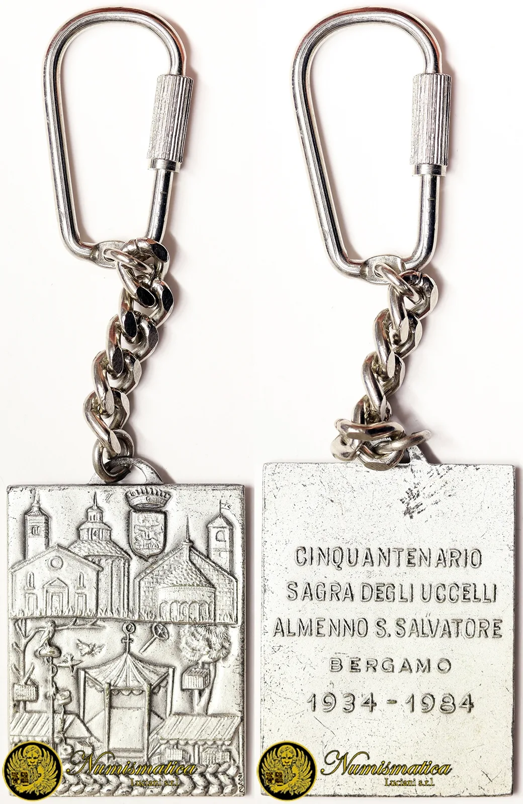 Portachiavi 50° della Sagra degli uccelli di Almenno San Salvatore Bergamo 43×30 mm #KP1026