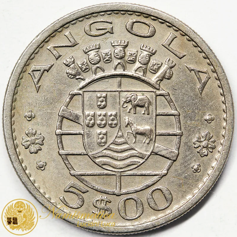 ANGOLA 5 ESCUDOS 1972 Colonia Portoghese #6373