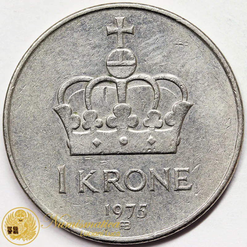 NORVEGIA 1 KRONE 1975 OLAV V #6411