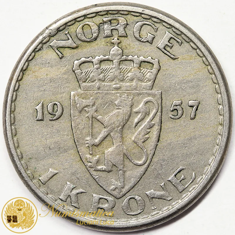NORVEGIA 1 KRONE 1957 #6421
