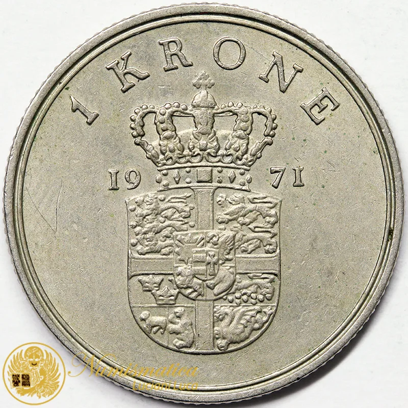 DANIMARCA 1 KRONE 1971 FREDERIK IX #6425