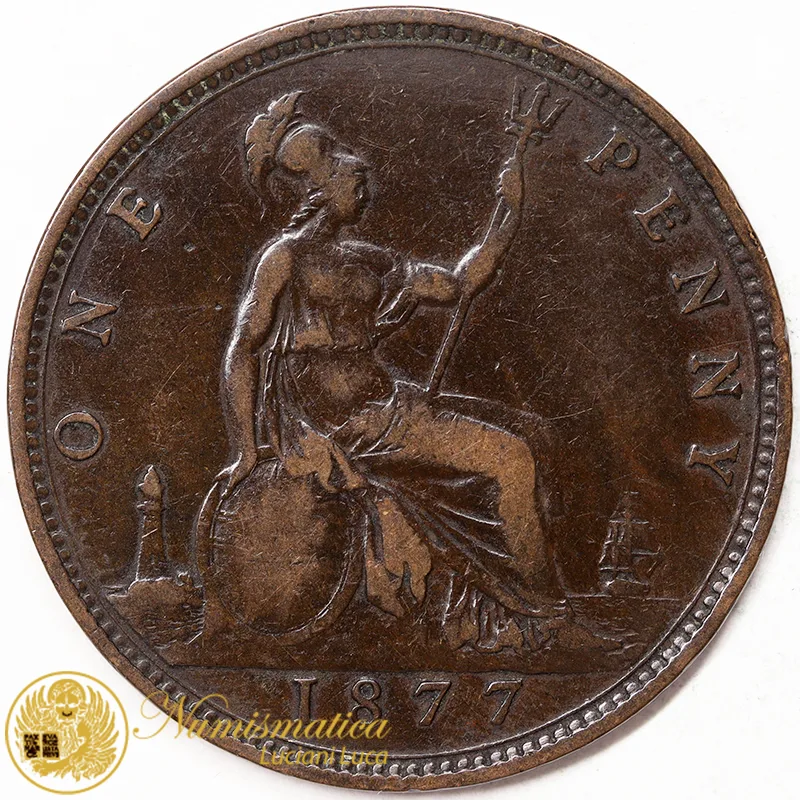 GRAN BRETAGNA 1 Penny 1877 Vittoria #1369