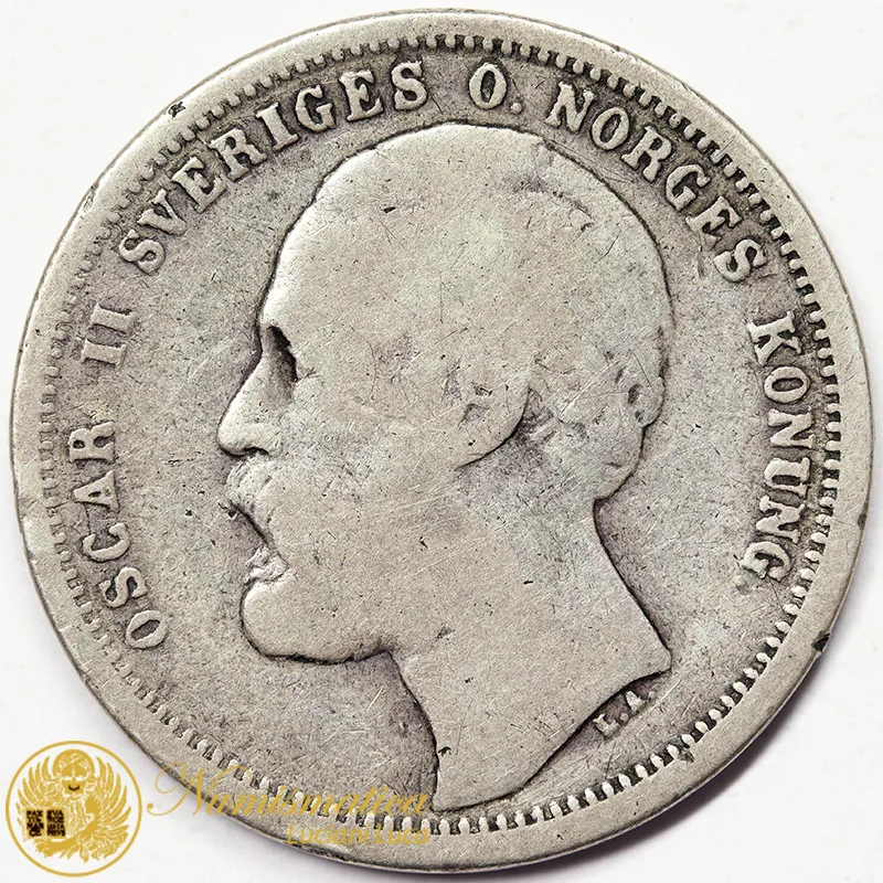 SVEZIA 1 Corona  1875 ST argento #6509