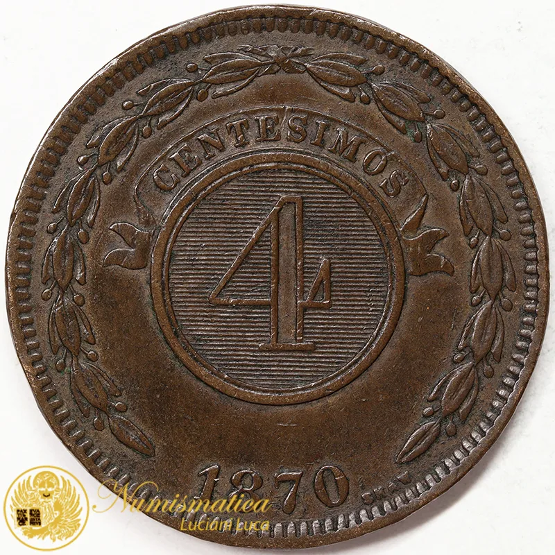 Paraguay 4 Centesimos 1870 #2362