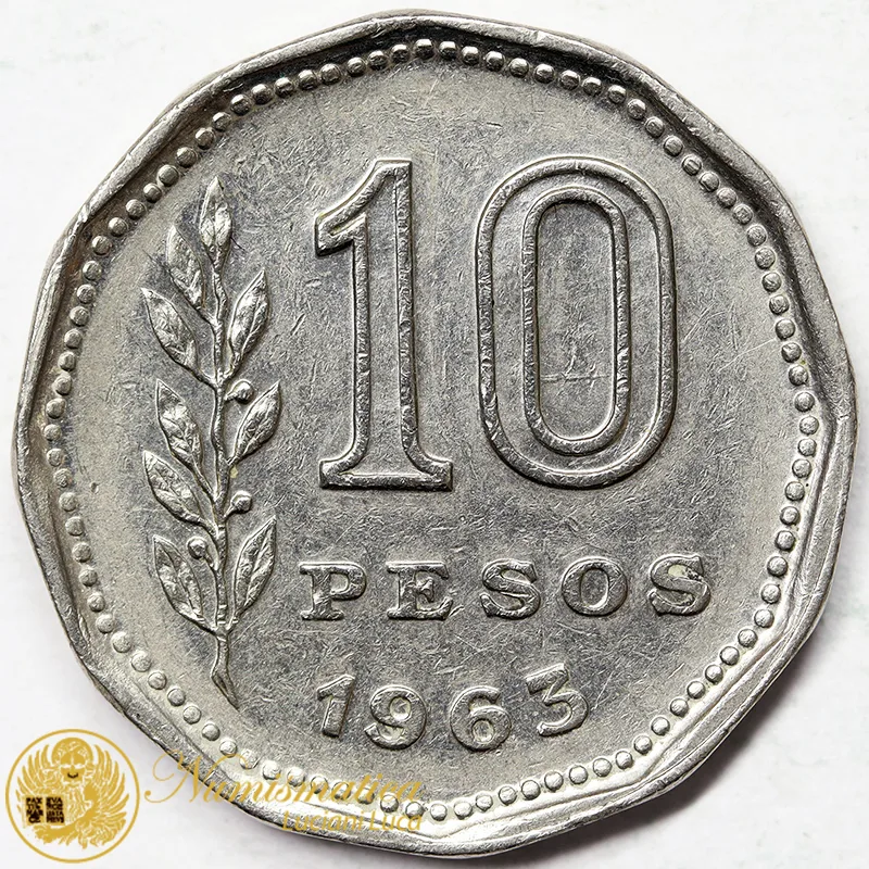 ARGENTINA 10 PESOS 1963 #6565