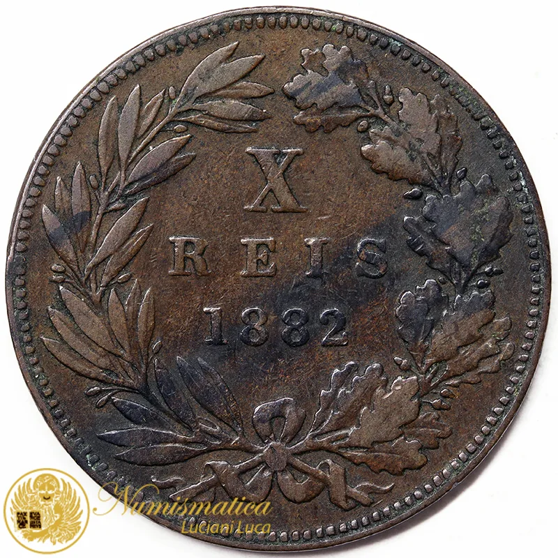 PORTOGALLO 10 Reis 1882 Luigi I #6580