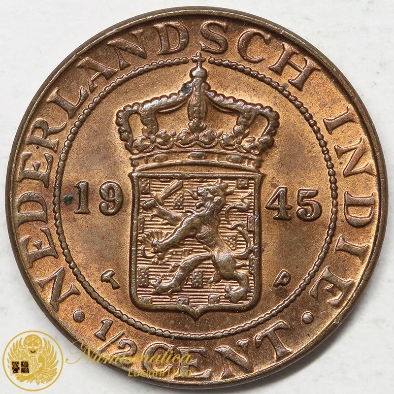 INDIE OLANDESI  1/2 CENT 1945 P (KM#314.2) #6613