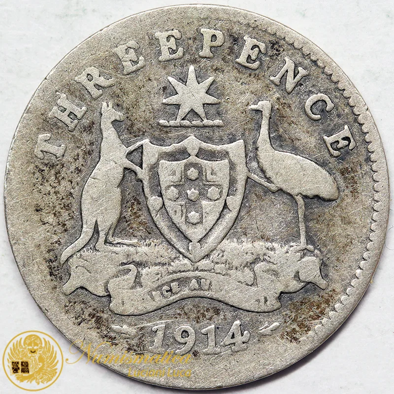 AUSTRALIA 3 PENCE 1914 ARGENTO #6637