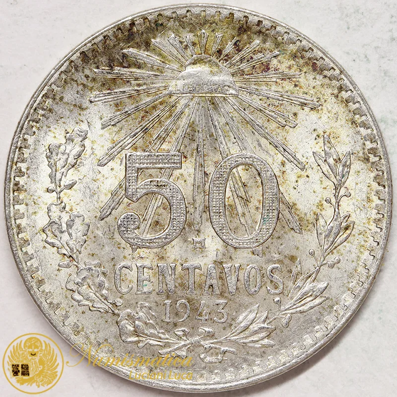 MESSICO 50 Centavos 1943 argento #3076