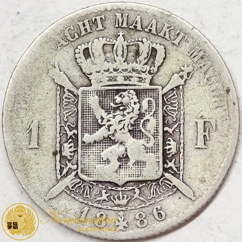 Belgio 1 Franco 1886 argento MB+ #3088