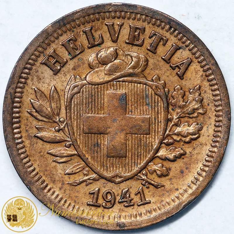 SVIZZERA 1 RAPPEN 1941 croce stretta Spl #6765