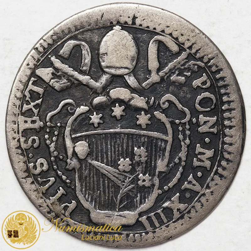 STATO PONTIFICIO Grosso PIO VI 1775 -1799 Anno XIII ARGENTO #6770