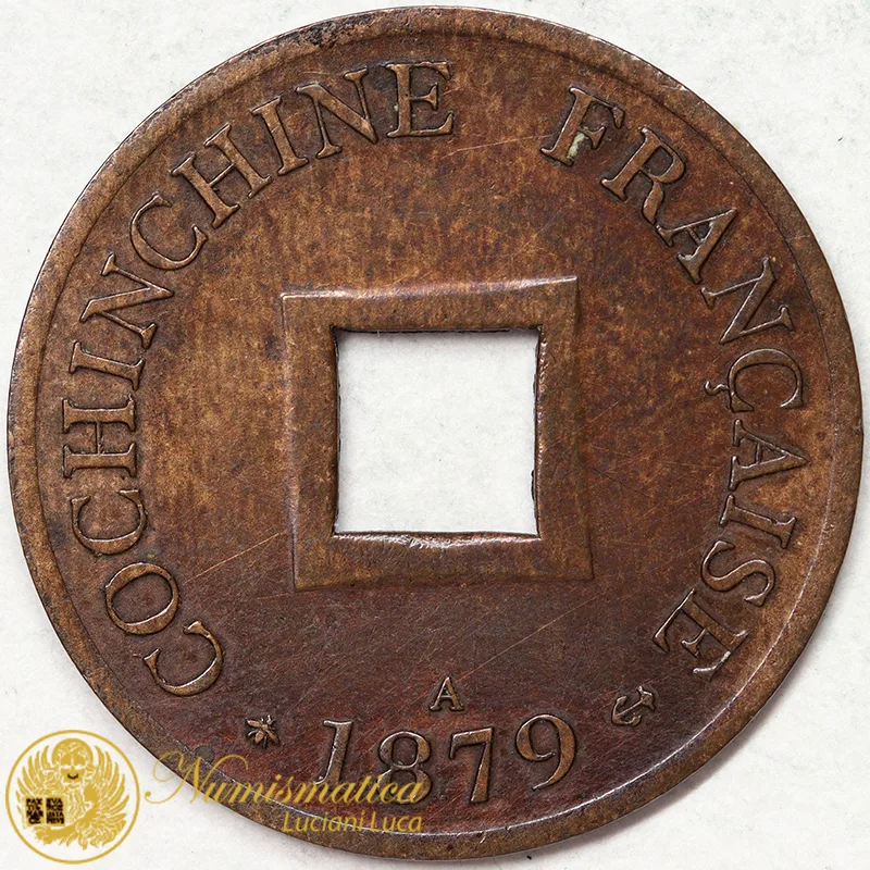COCHINCINE FRANCESE 2 Sapeque 1879 A Q.SPL RARO #3117