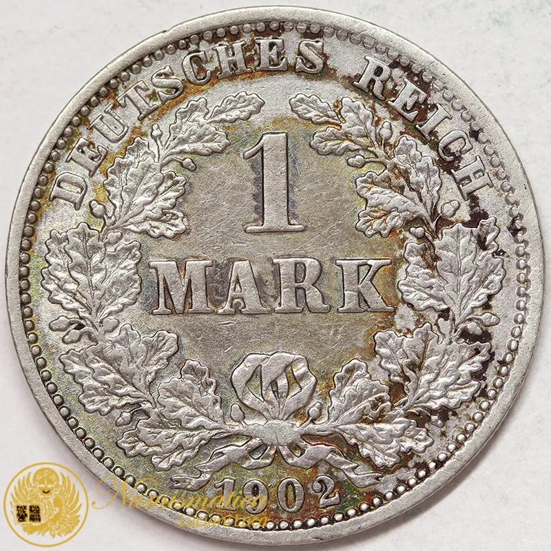 GERMANIA 1 Marco 1902 J Guglielmo II BB+ #3119