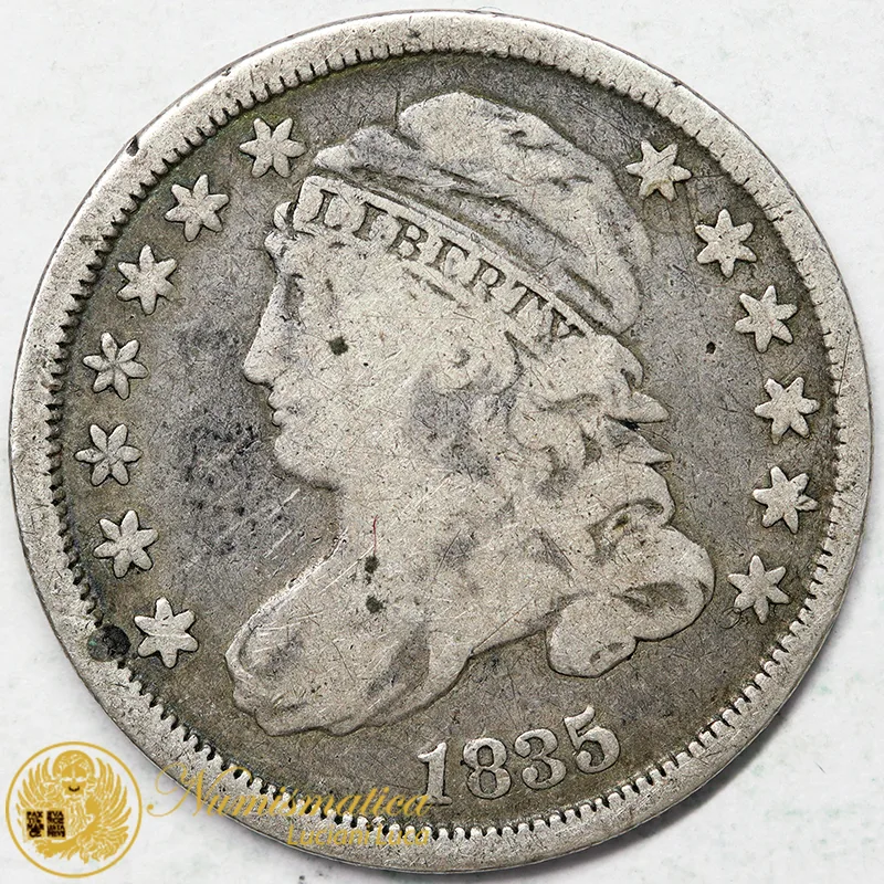 STATI UNITI 1 DIME 1835 ARGENTO #6830