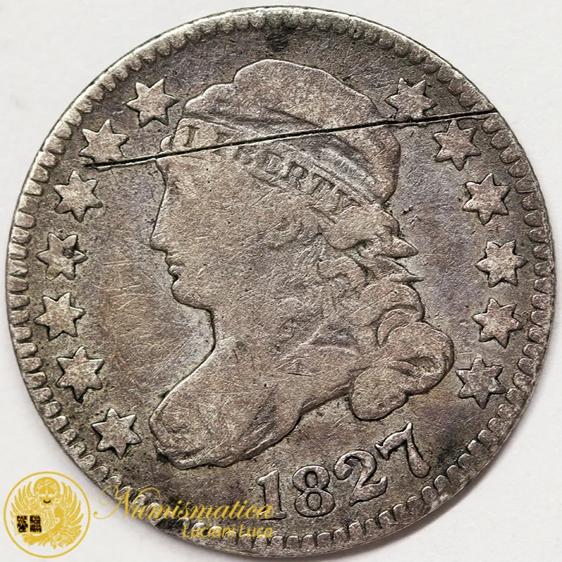 STATI UNITI DIME 10 cent 1827 ARGENTO #3329