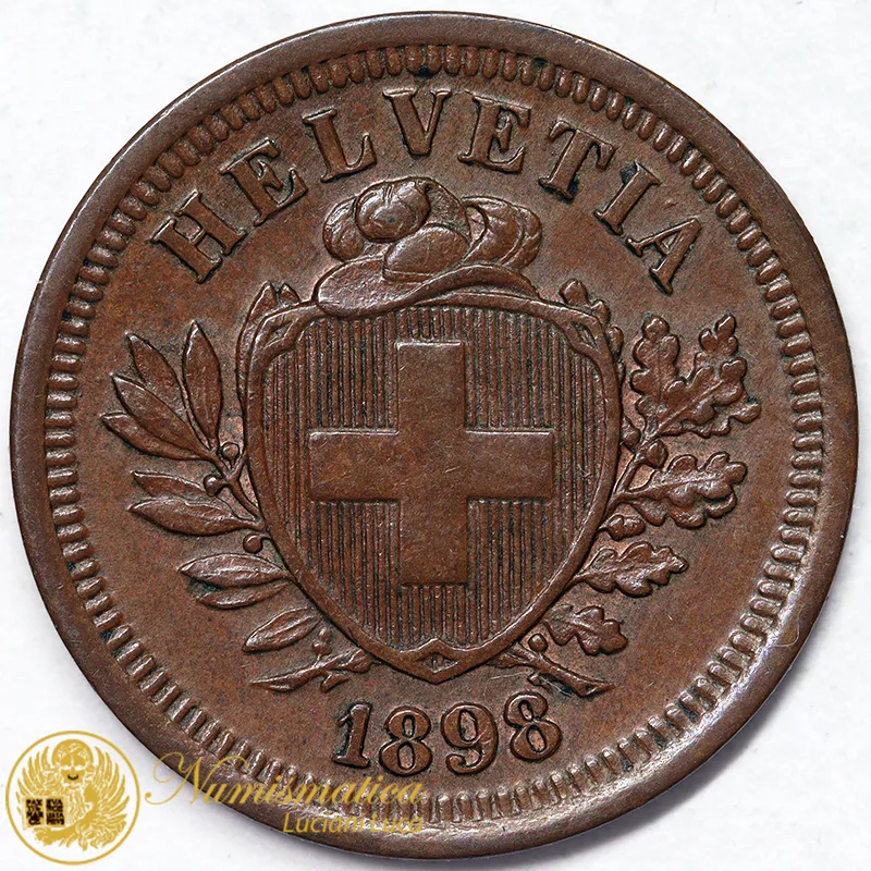 SVIZZERA 1 RAPPEN 1898 B croce stretta Spl #6867