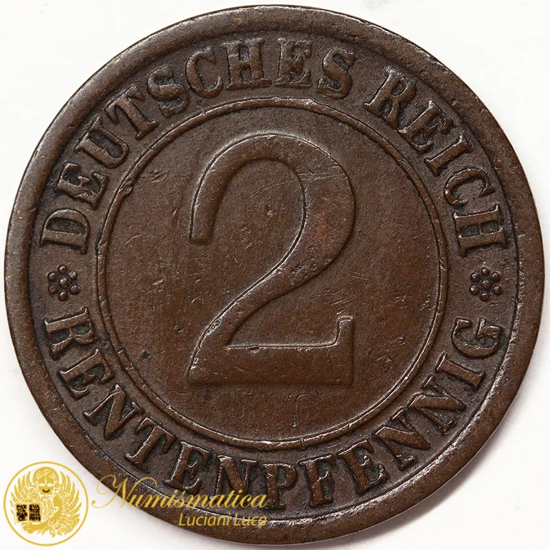 Germania 2 Rentenpfennig 1924 F #3342