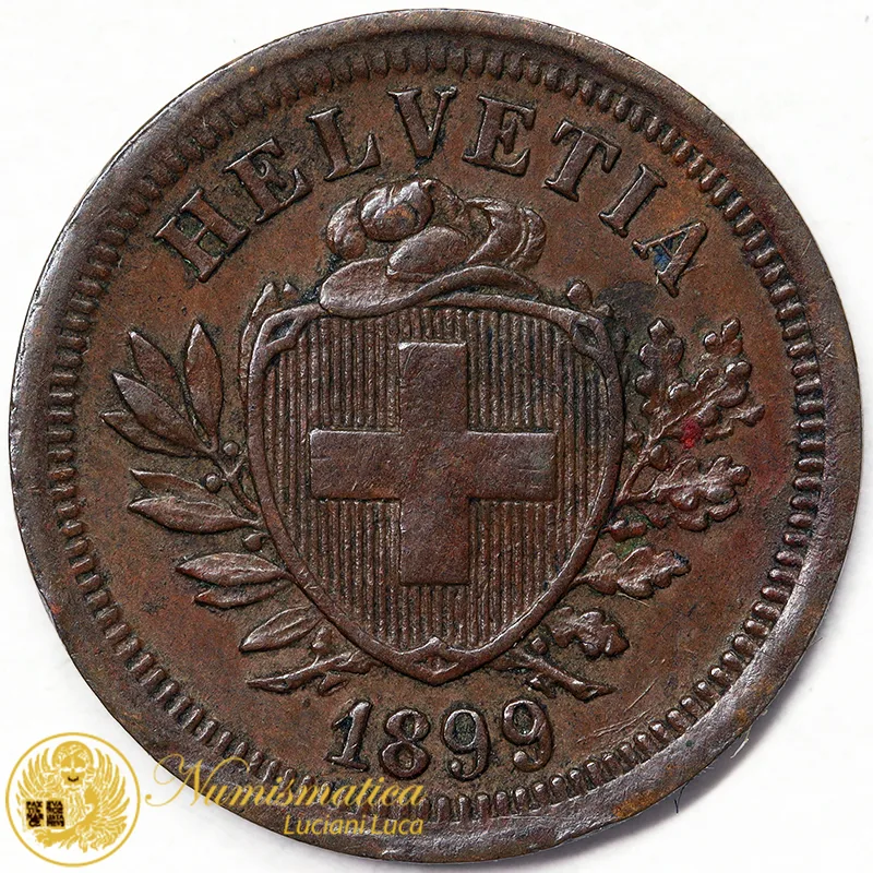 SVIZZERA 1 RAPPEN 1899 B croce stretta BB #6876