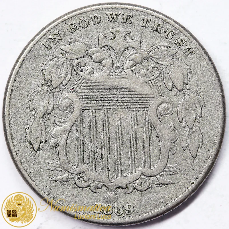 STATI UNITI 5 CENTS 1869 #6878