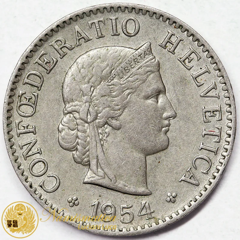 SVIZZERA 5 RAPPEN 1954 B #6916