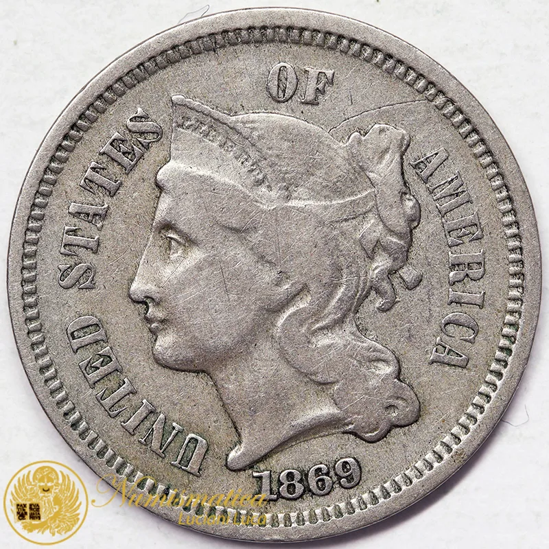 STATI UNITI 3 CENTS 1869 #6928