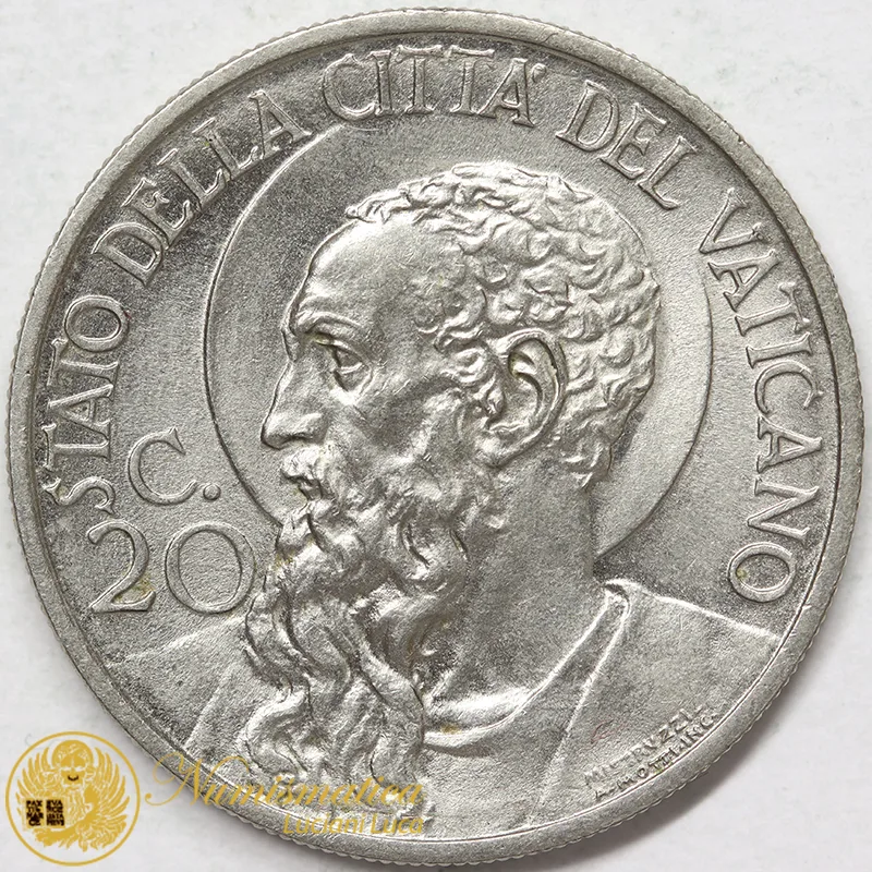 VATICANO 20 CENTESIMI 1937 PIO XI  Q.Fdc #6936