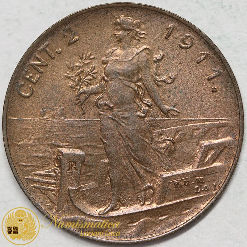 VITTORIO EMANUELE III 2 Centesimi 1911 Q.Fdc #6977