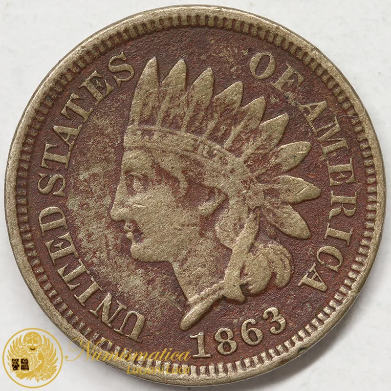 STATI UNITI 1 CENT 1863  INDIAN HEAD #6987