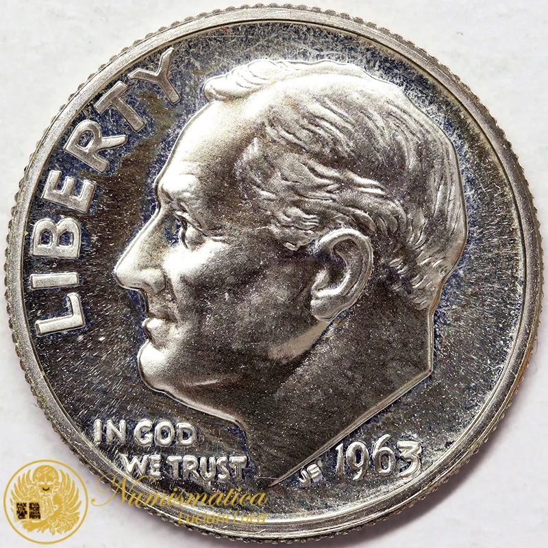 Stati Uniti 1 Dime 1963 argento Fdc #6996
