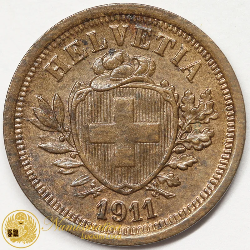 SVIZZERA 1 RAPPEN 1911 B croce stretta Q.Fdc #7024