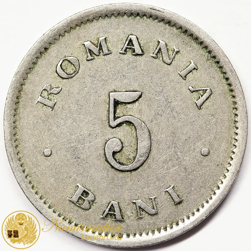 ROMANIA 5 BANI 1900 Carlo I RARA #7032