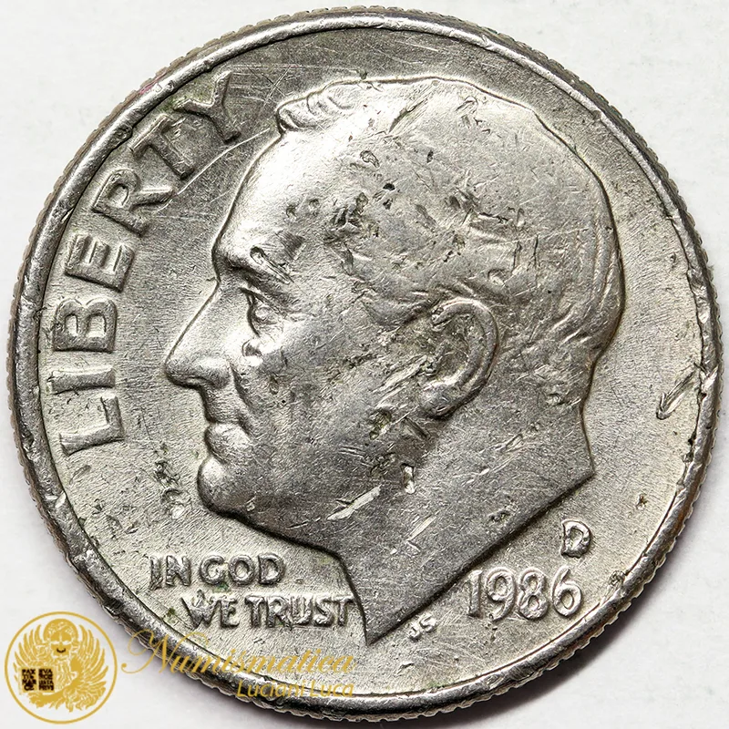 STATI UNITI 1 DIME 1986 D ROOSEVELT #7065