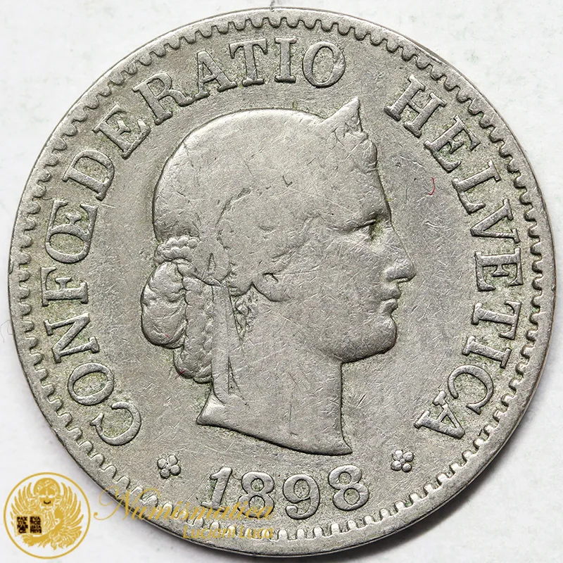 SVIZZERA 10 RAPPEN 1898 B nichel  BB #7104