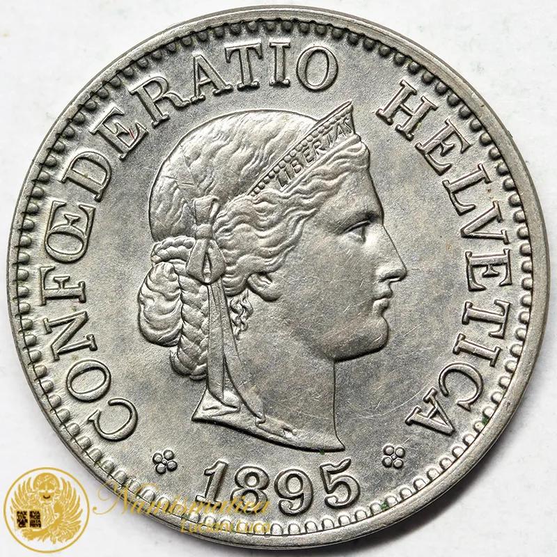 SVIZZERA 10 RAPPEN 1895 B Nichel Spl+ #7105