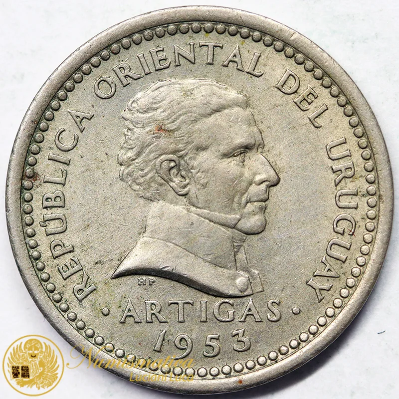 URUGUAY 2 CENTIMOS 1953 ARTIGAS #7112