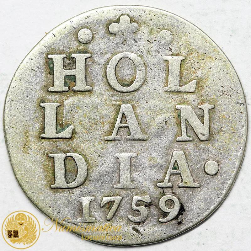 OLANDA 2 STUIVERS 1759 ARGENTO #7157