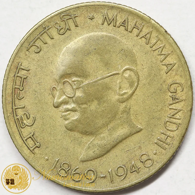 INDIA 20 PAISE 1969 CENTENNIAL BIRTH OF MAHATMA GANDHI #7163