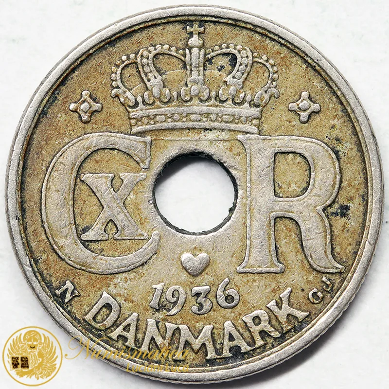 DANIMARCA 10 ORE 1936 N.GJ CHRISTIAN X #7182