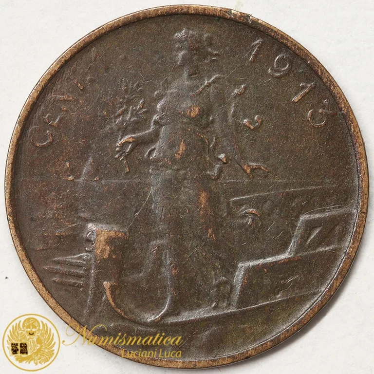 VITTORIO EMANUELE III 1 CENTESIMO 1913 BB+ NC #3628