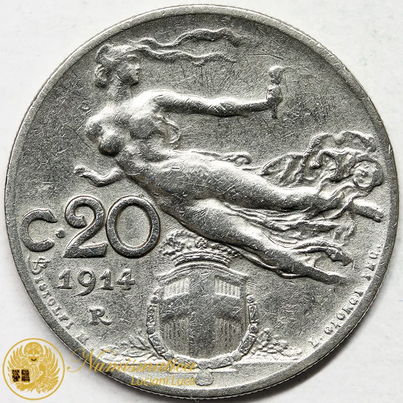 VITTORIO EMANUELE III 20 CENTESIMI 1914 Spl #7266