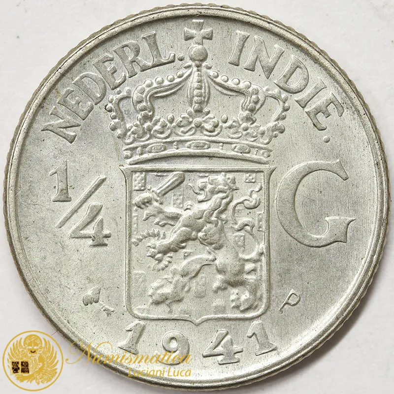 INDIE OLANDESI 1/4 Gulden 1941 P argento #3645