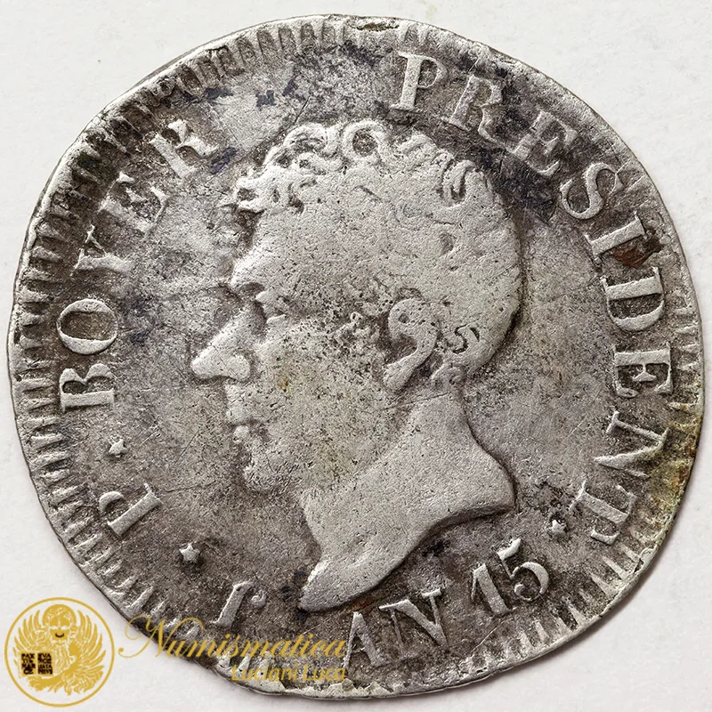 HAITI 25 CENTIMES AN15/1818 (KM#16) ARGENTO #3662