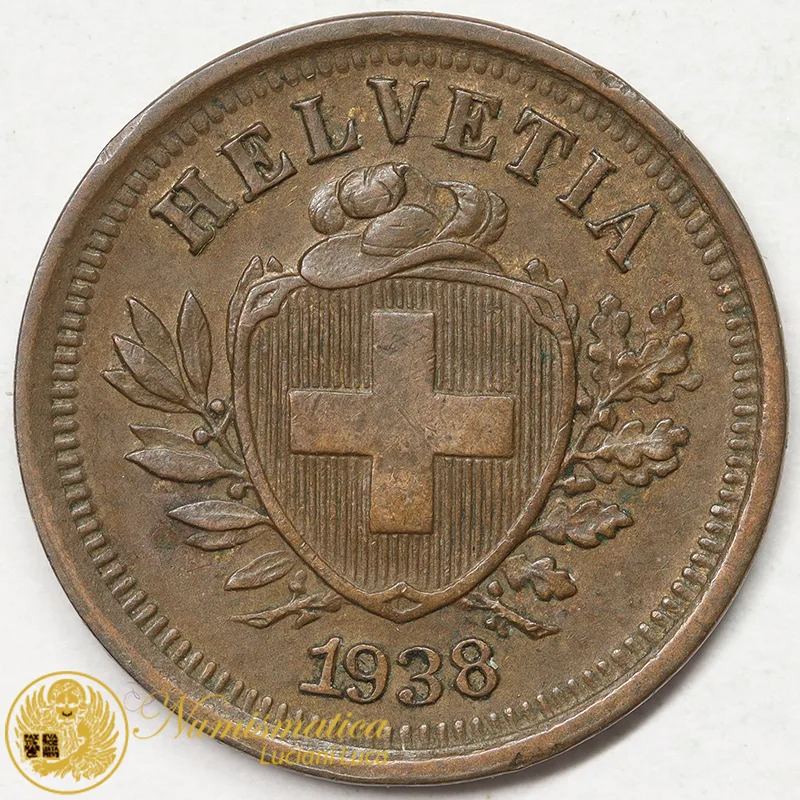 SVIZZERA 1 RAPPEN 1938 croce stretta Spl #7297